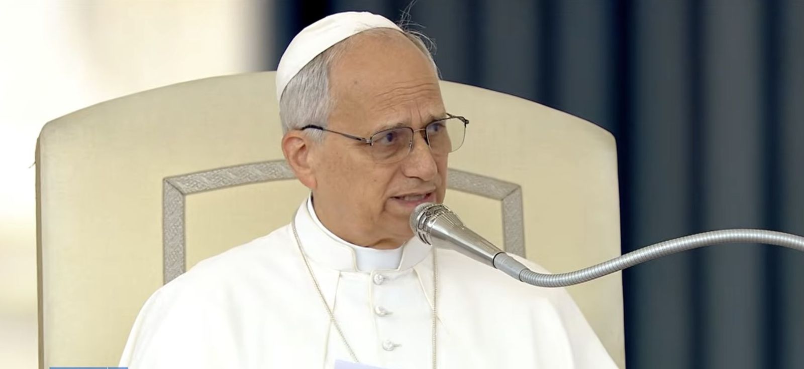 León XIV, durante la audiencia