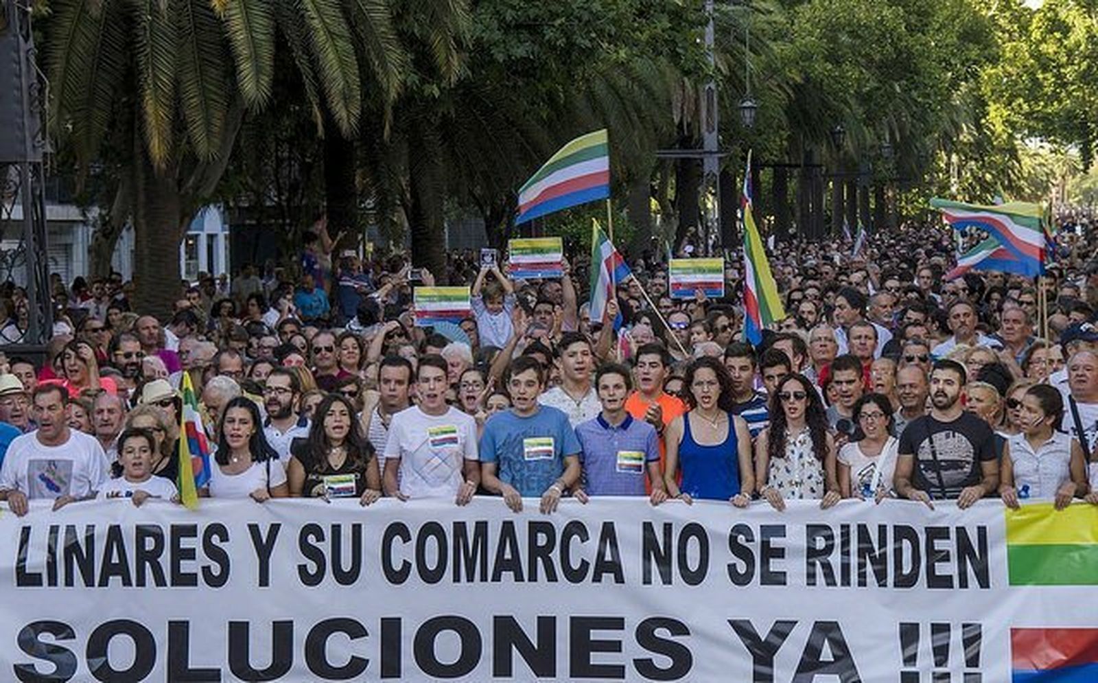 Manifestación en Linares por la falta de trabajo