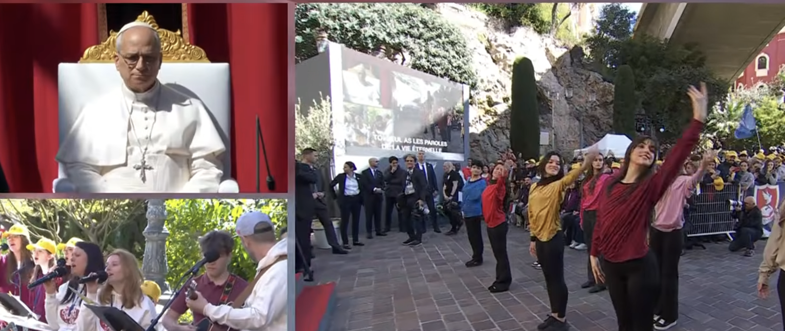 El Papa con jóvenes en Santa Devota