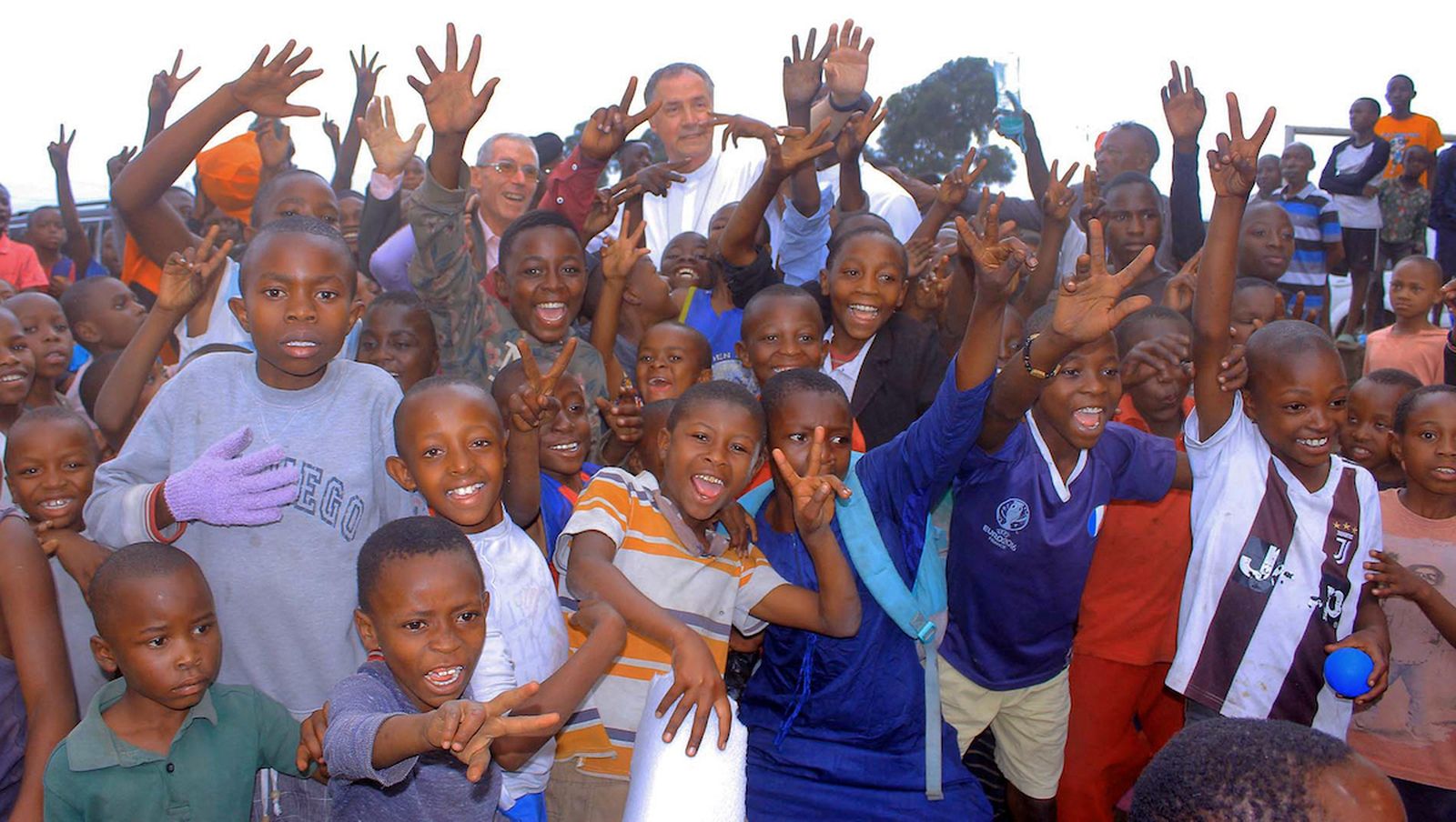 Con los niños acogidos por los salesianos en Goma