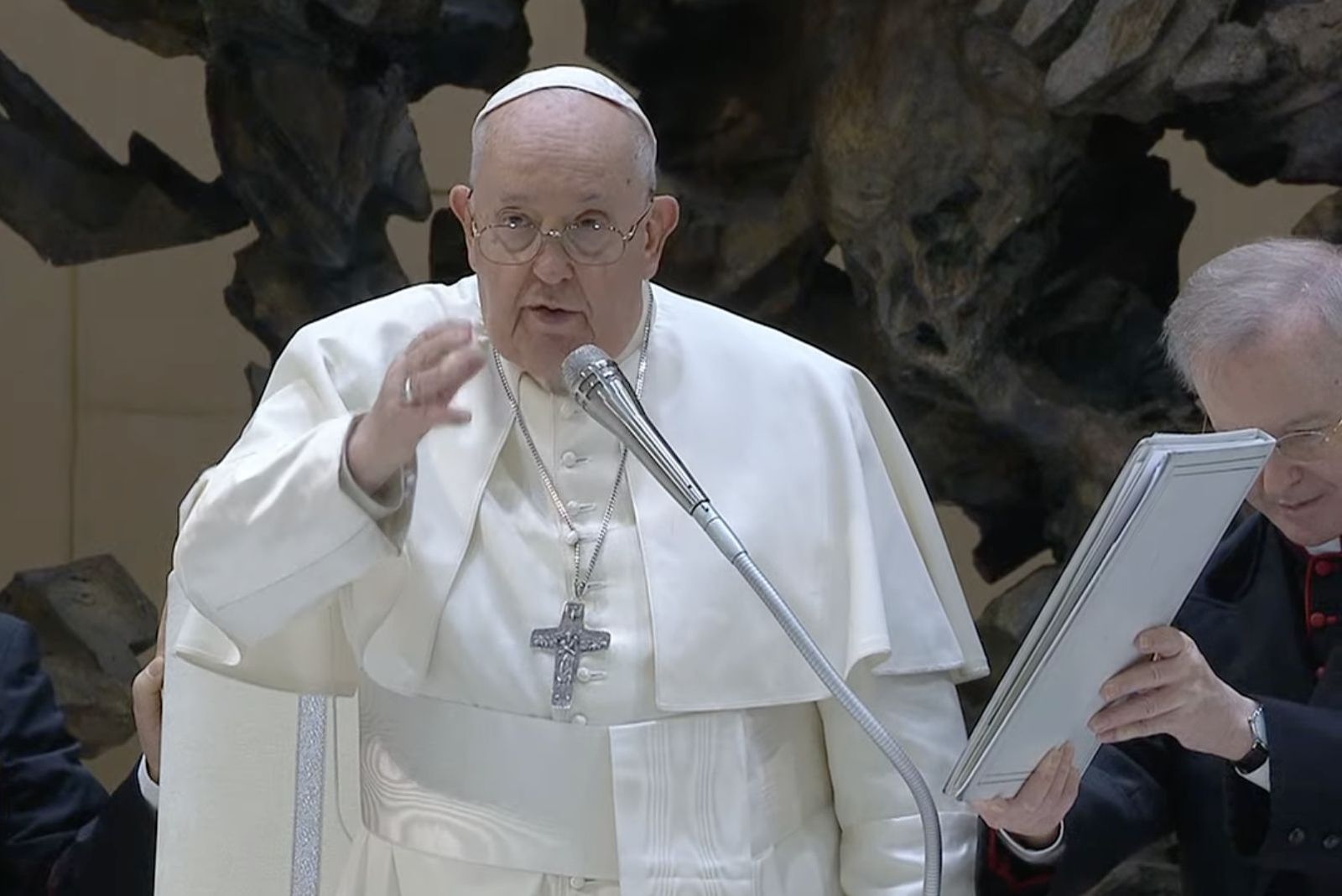 El Papa imparte la bendición al finalizar la audiencia general