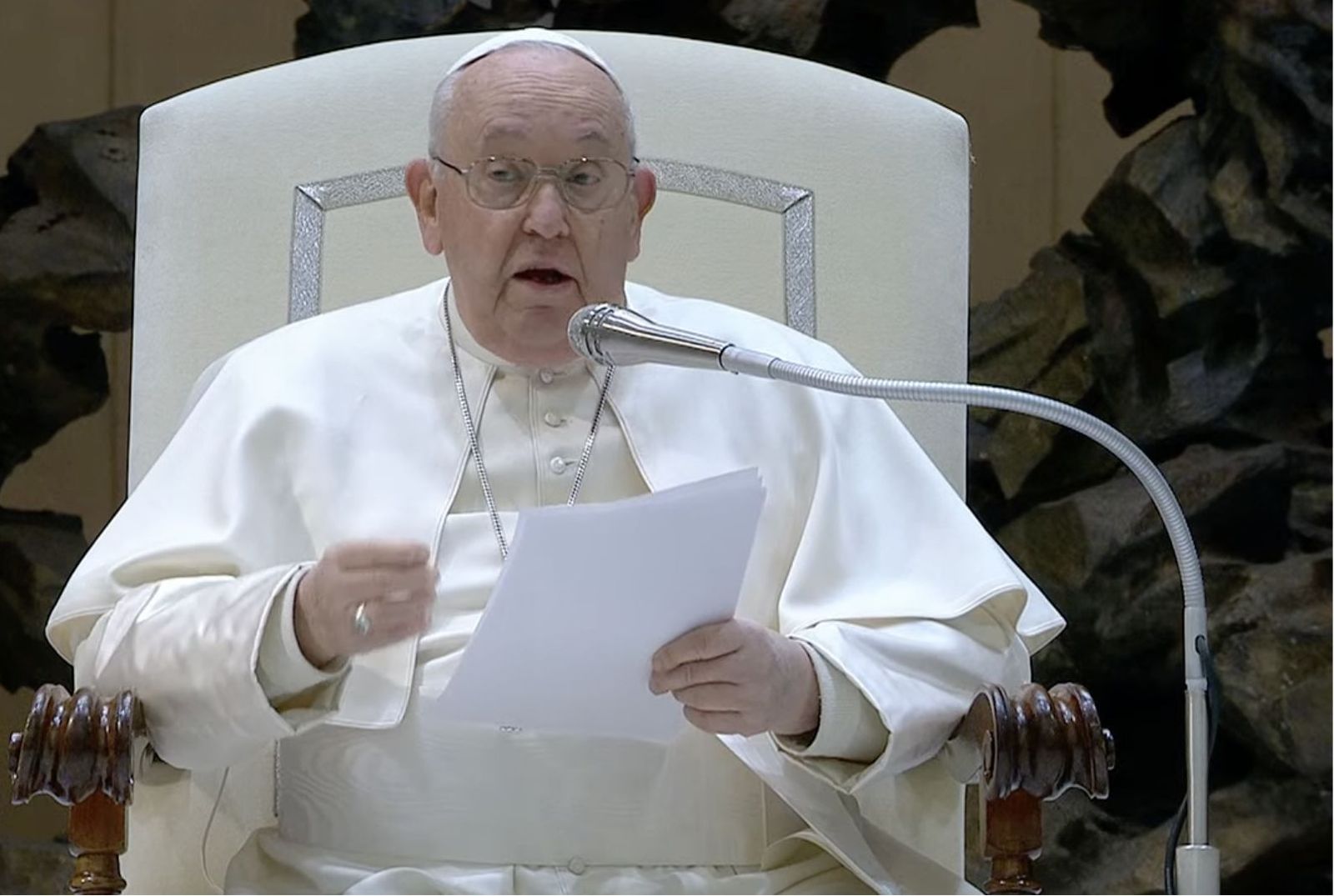 El Papa, durante su alocución en la audiencia general del miércoles