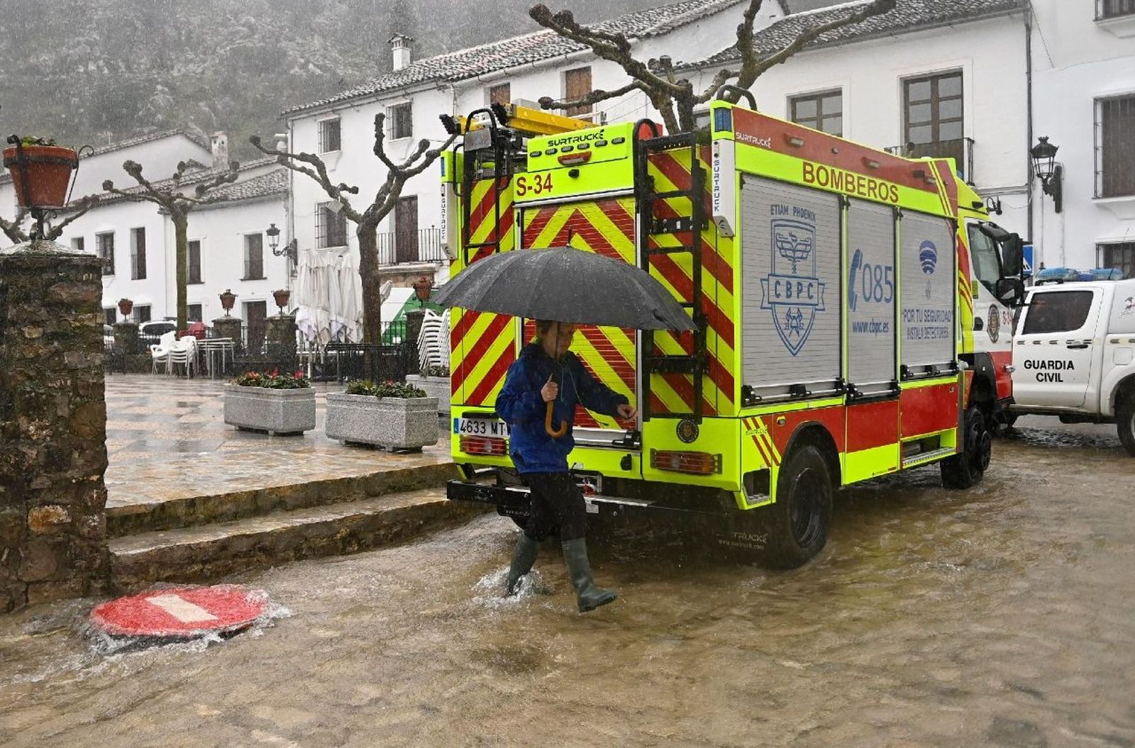 Lluvi asin tregua en Grazalema, Cádiz