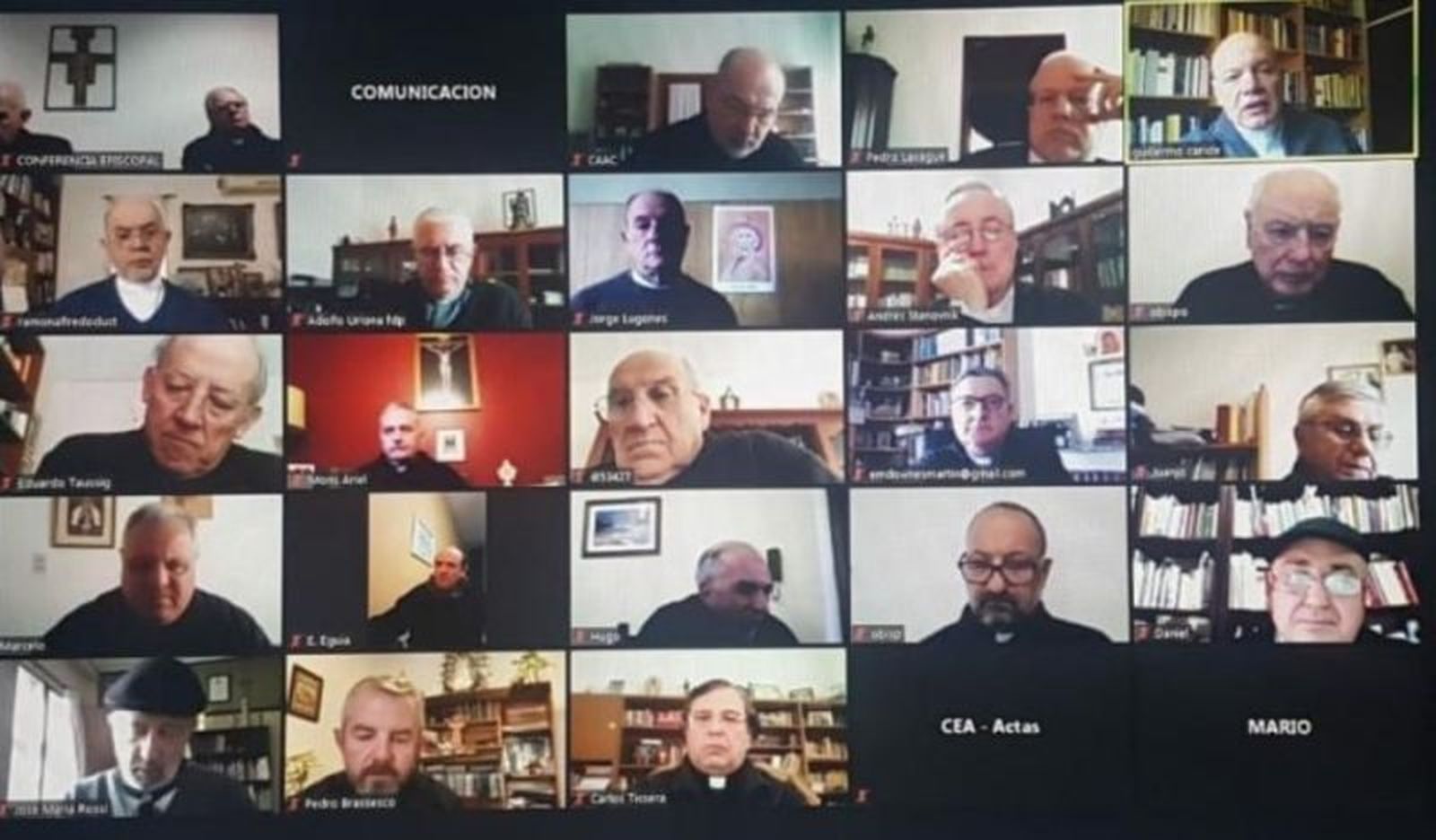 Reunión virtual de los obispos de la CEA