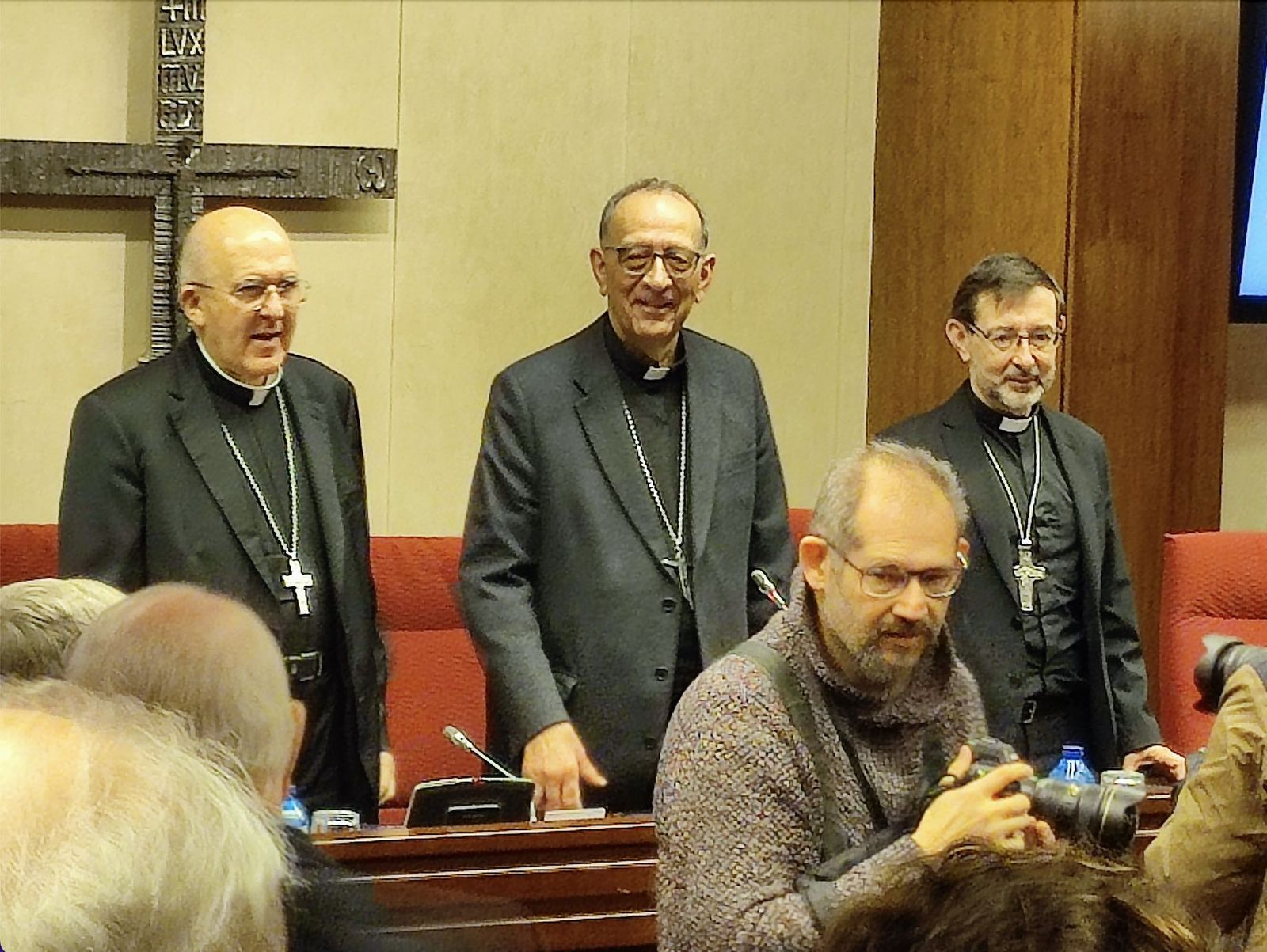 Los cardenales Osoro, Omella y Cobo