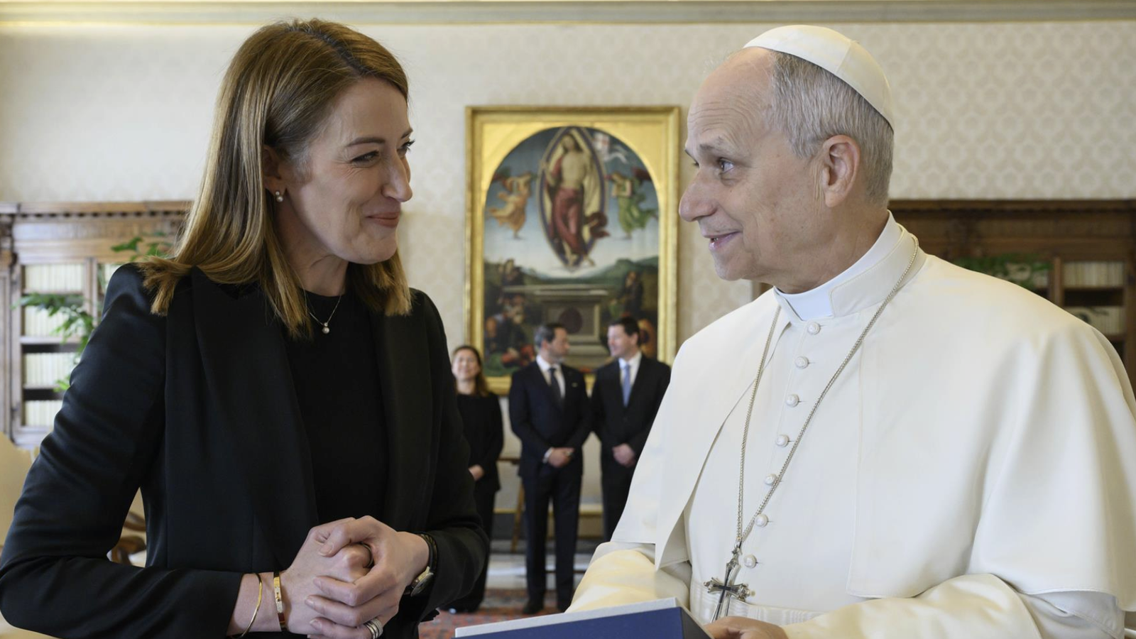 Roberta Metsola, con León XIV