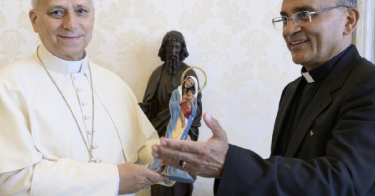 Pope Leo Receives Our Lady of the Amazon Image