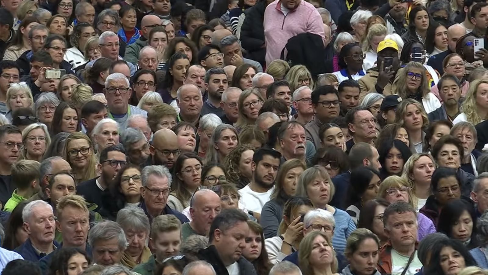 Los peregrinos escuchan la catequesis del Papa
