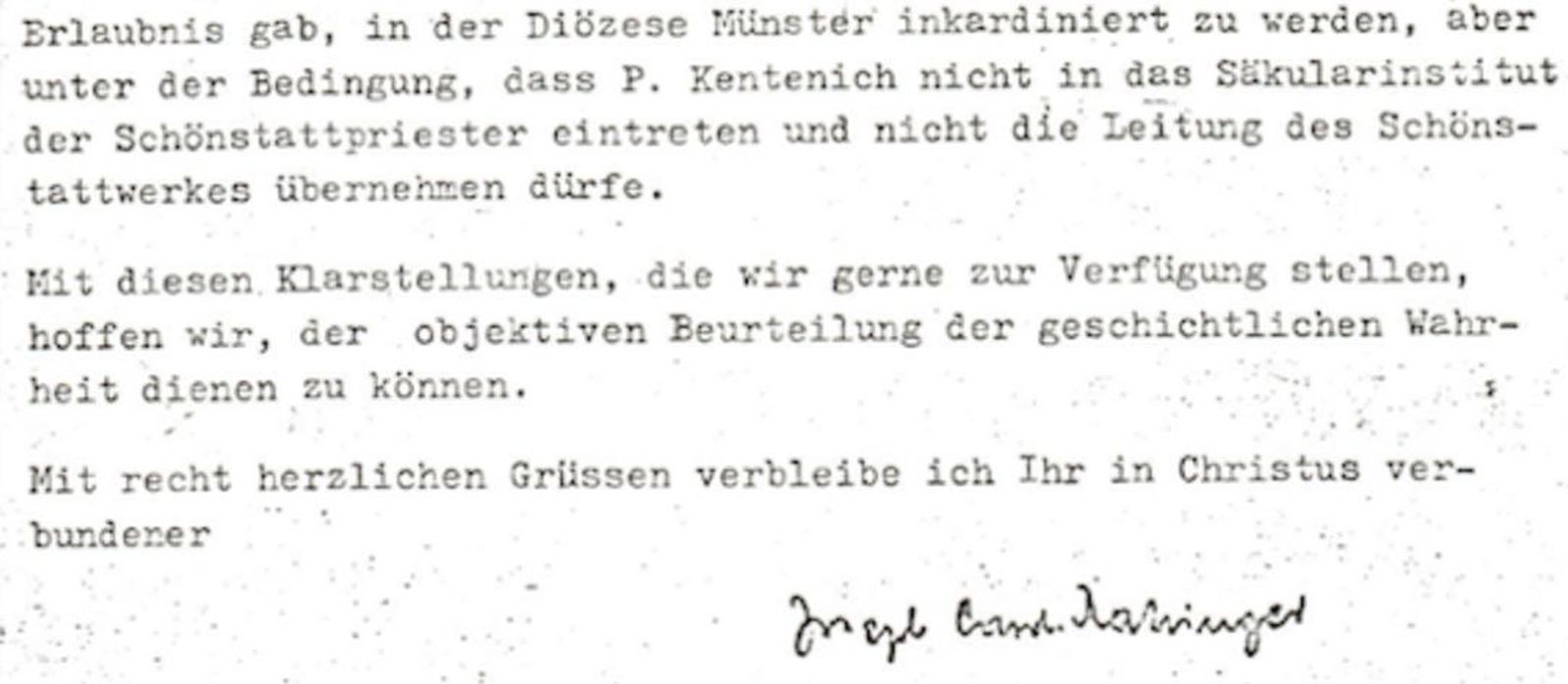 La carta de J. Ratzinger