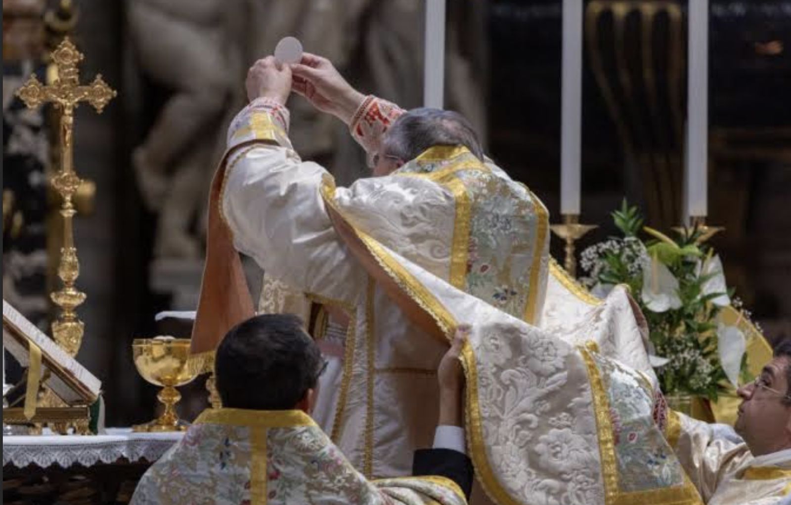 Cardenal Burke celebrando la misa tradicionalista en San Pedro