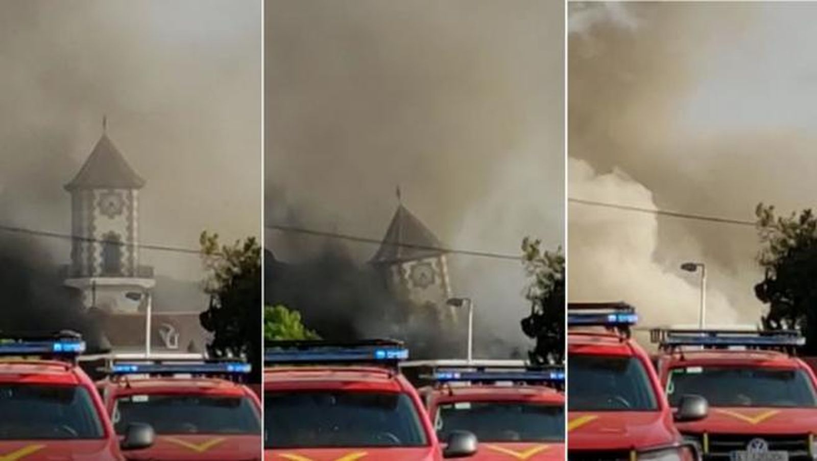 Así cayó la iglesia de Todoque