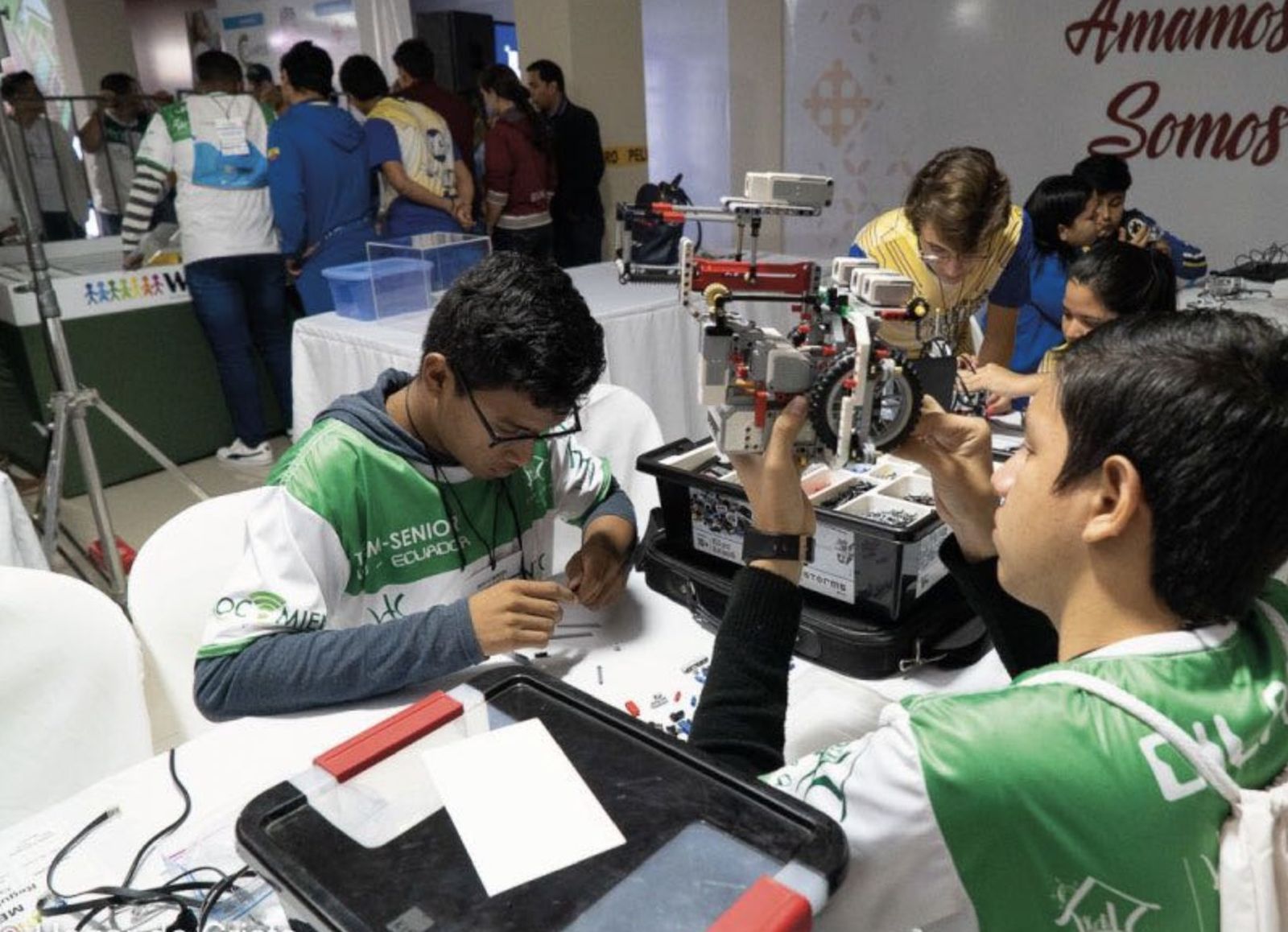 Los jóvenes, durante la olimpiada