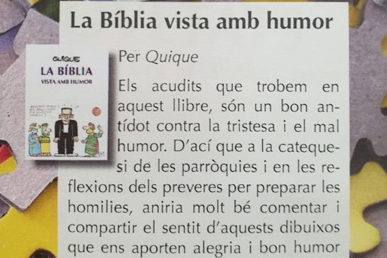 "La Biblia vista con humor", editada también en catalán