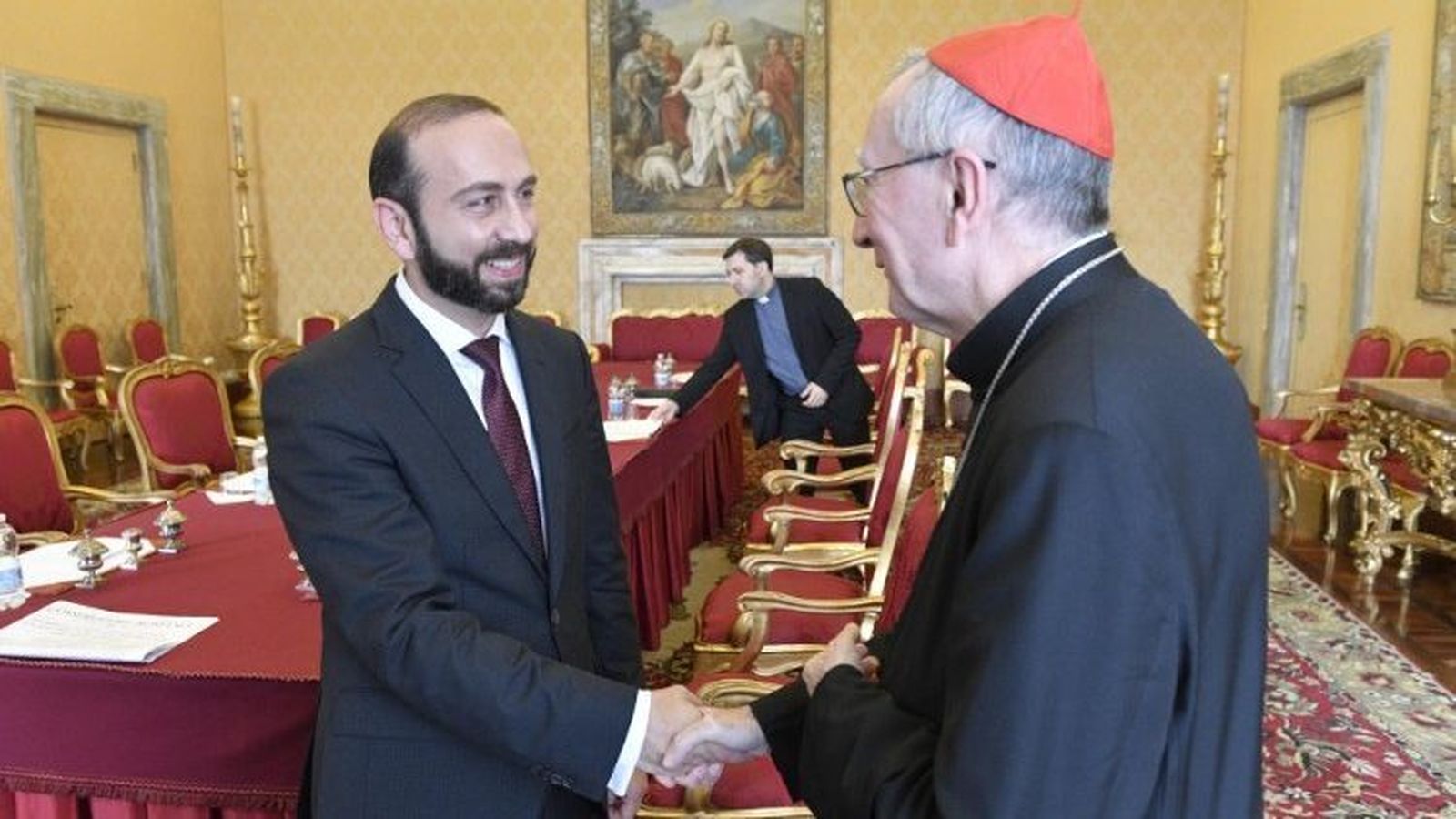 Parolin y el Ministro del Exterior de Armenia,  Ararat Mirzoyan