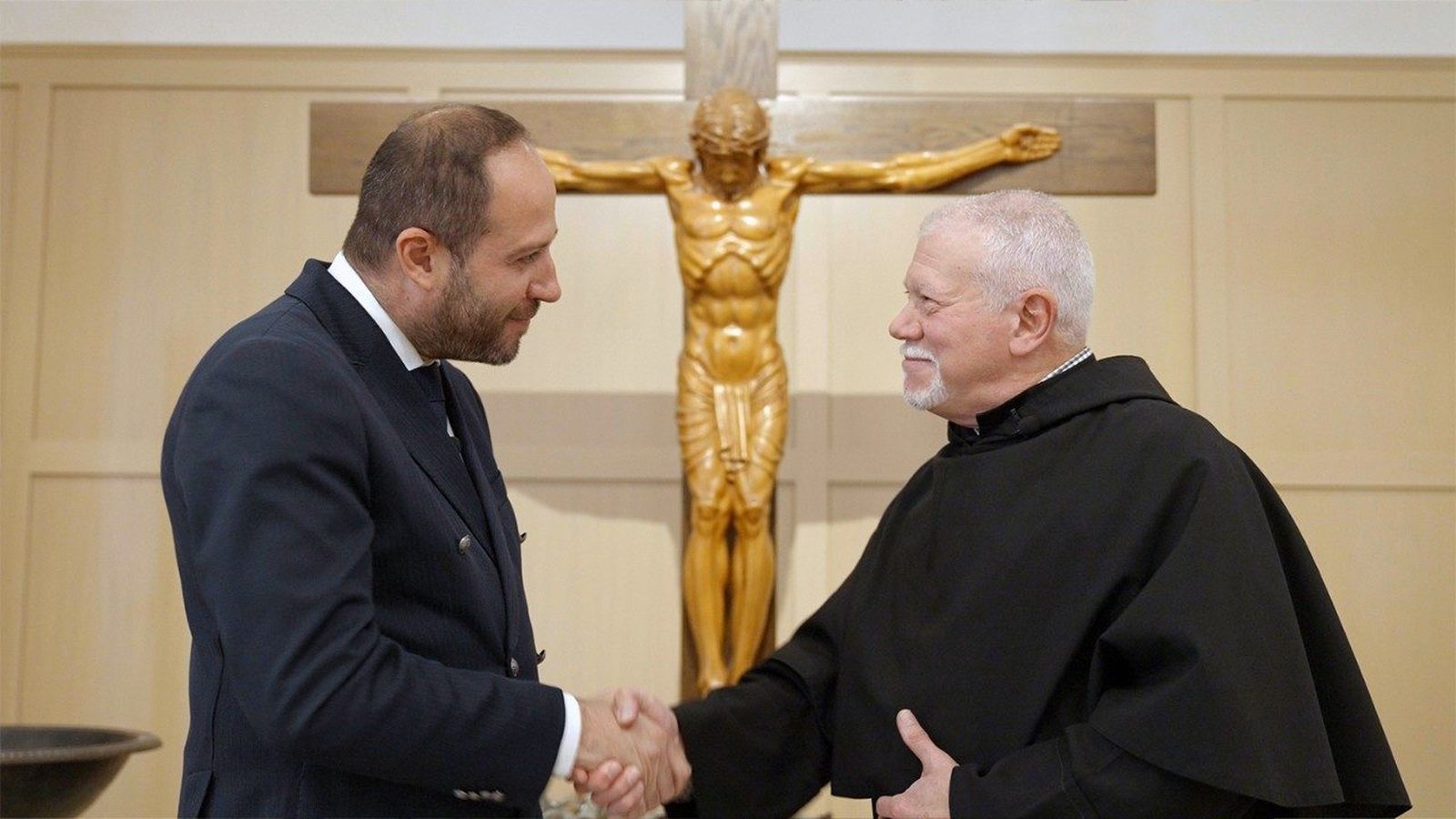 El Prior Provincial de los Agustinos del Medio Oeste de Estados Unidos y el presidente de la Fundación Antonio Emanuele Augurusa