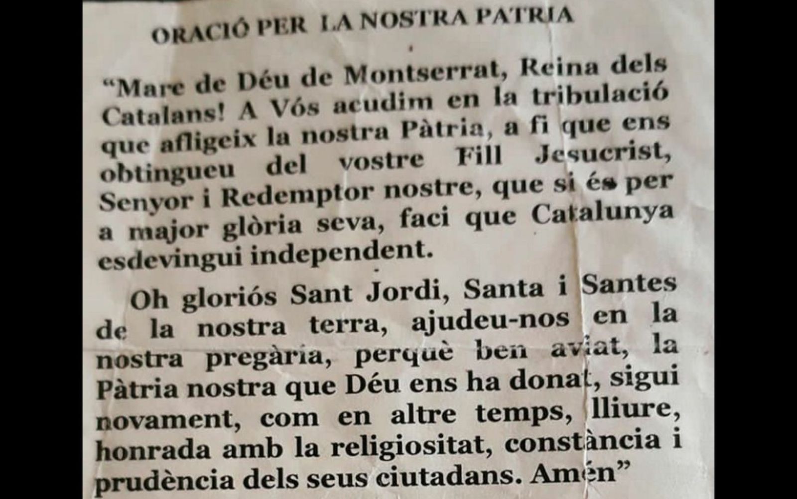 La mencionada 'Oración por la patria'