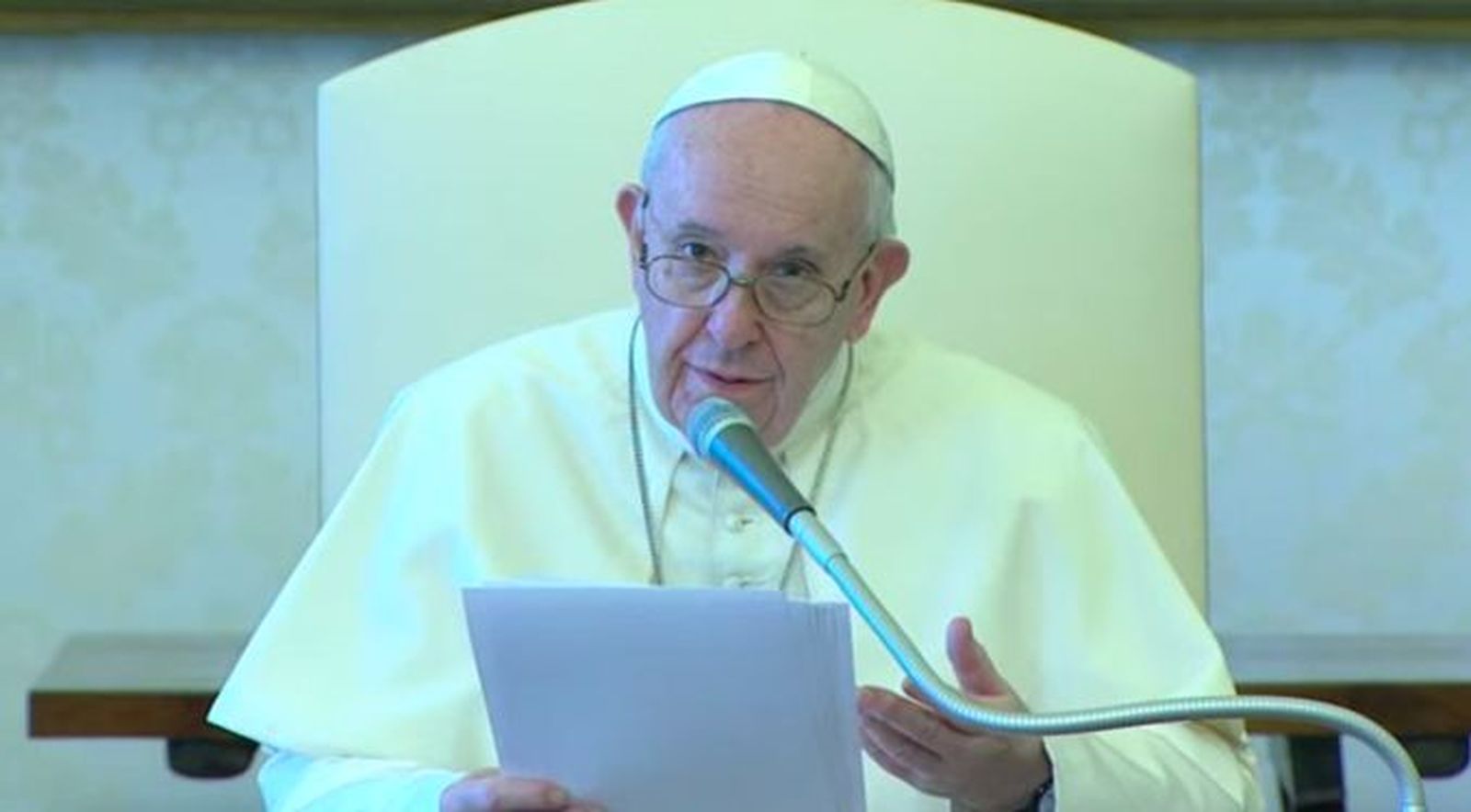 Francisco, durante la audiencia de hoy