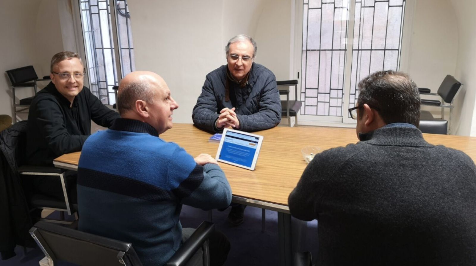 Equipo en la Facultad de Teología, antes de la suspensión de la docencia presencial