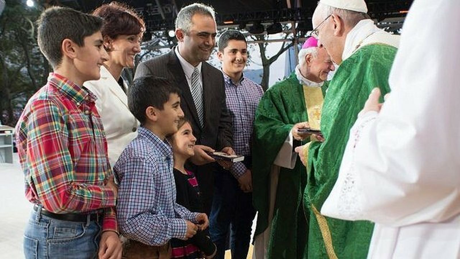 El Papa, con las familias