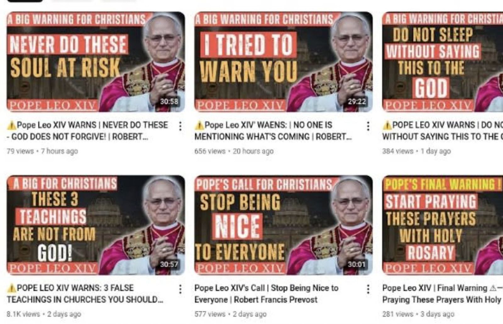 Captura de uno de los canales eliminados