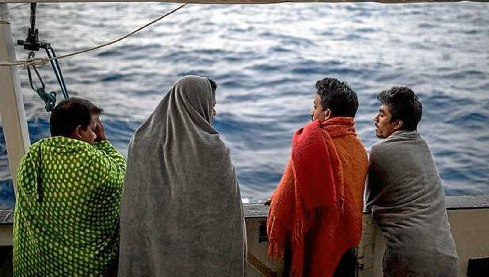 Migrantes en el Open Arms