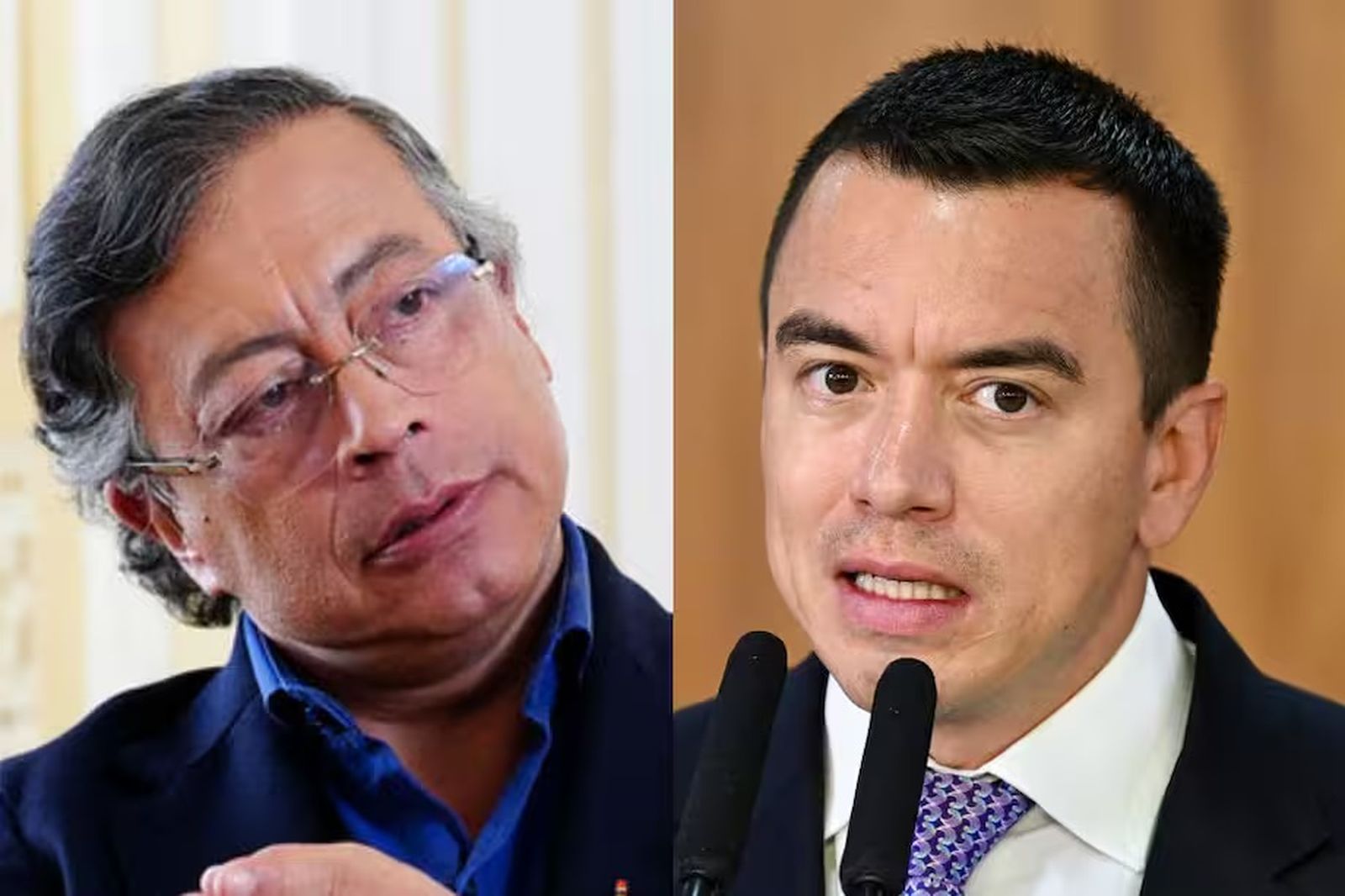 Gustavo Petro y Daniel Noboa