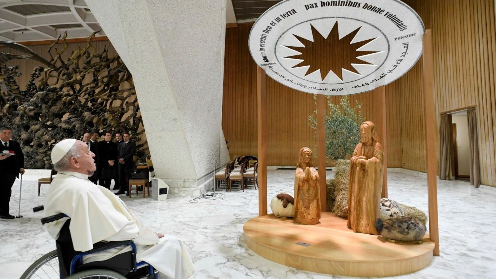El Papa, junto al 'Belén palestino', hoy
