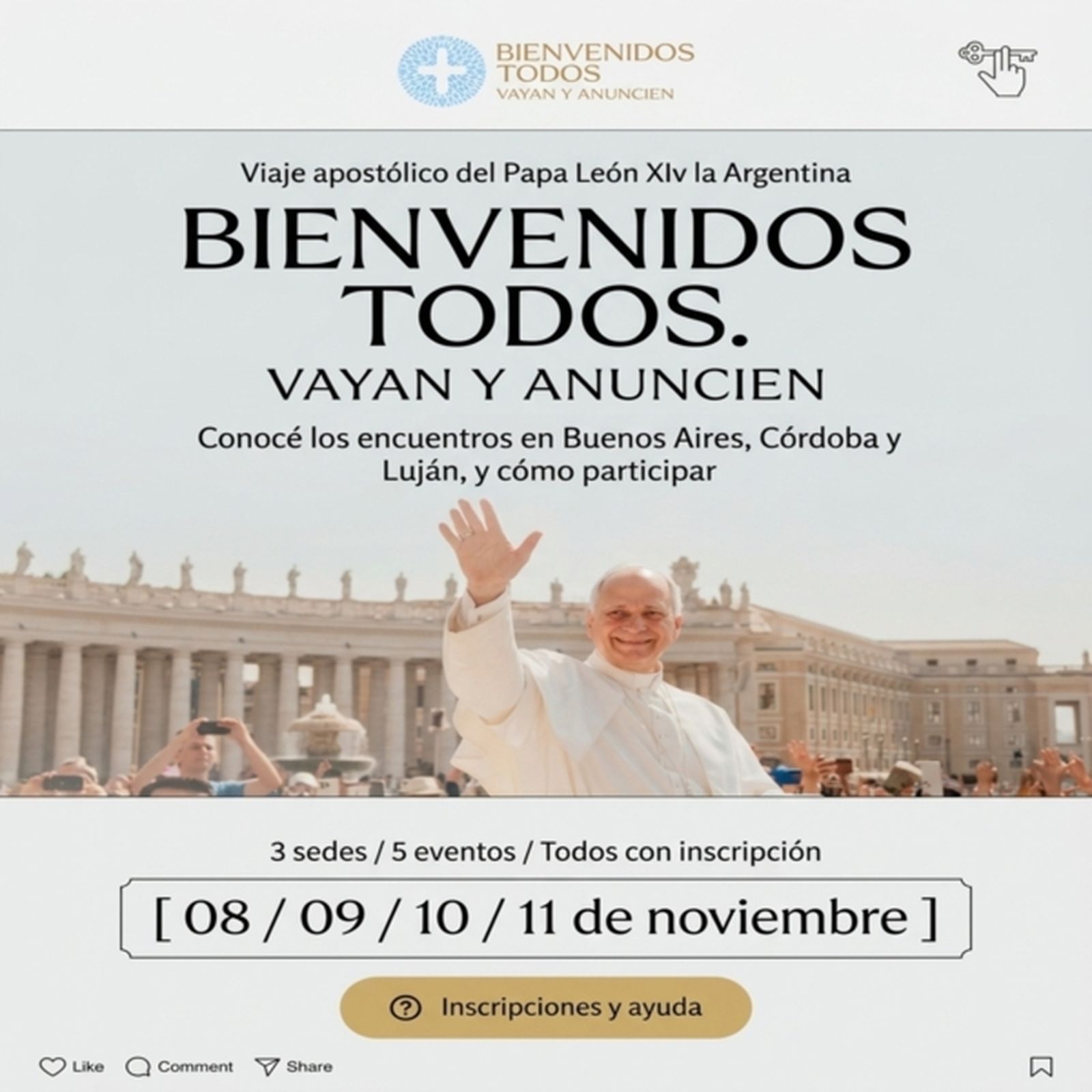 Cartel del viaje apostólico del Papa a Argentina