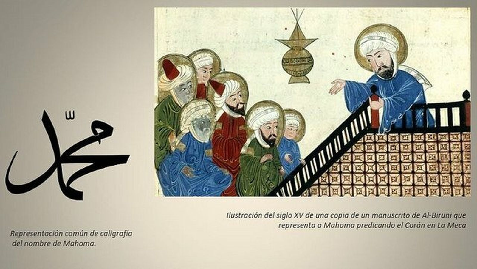 Mahoma predicando el Corán