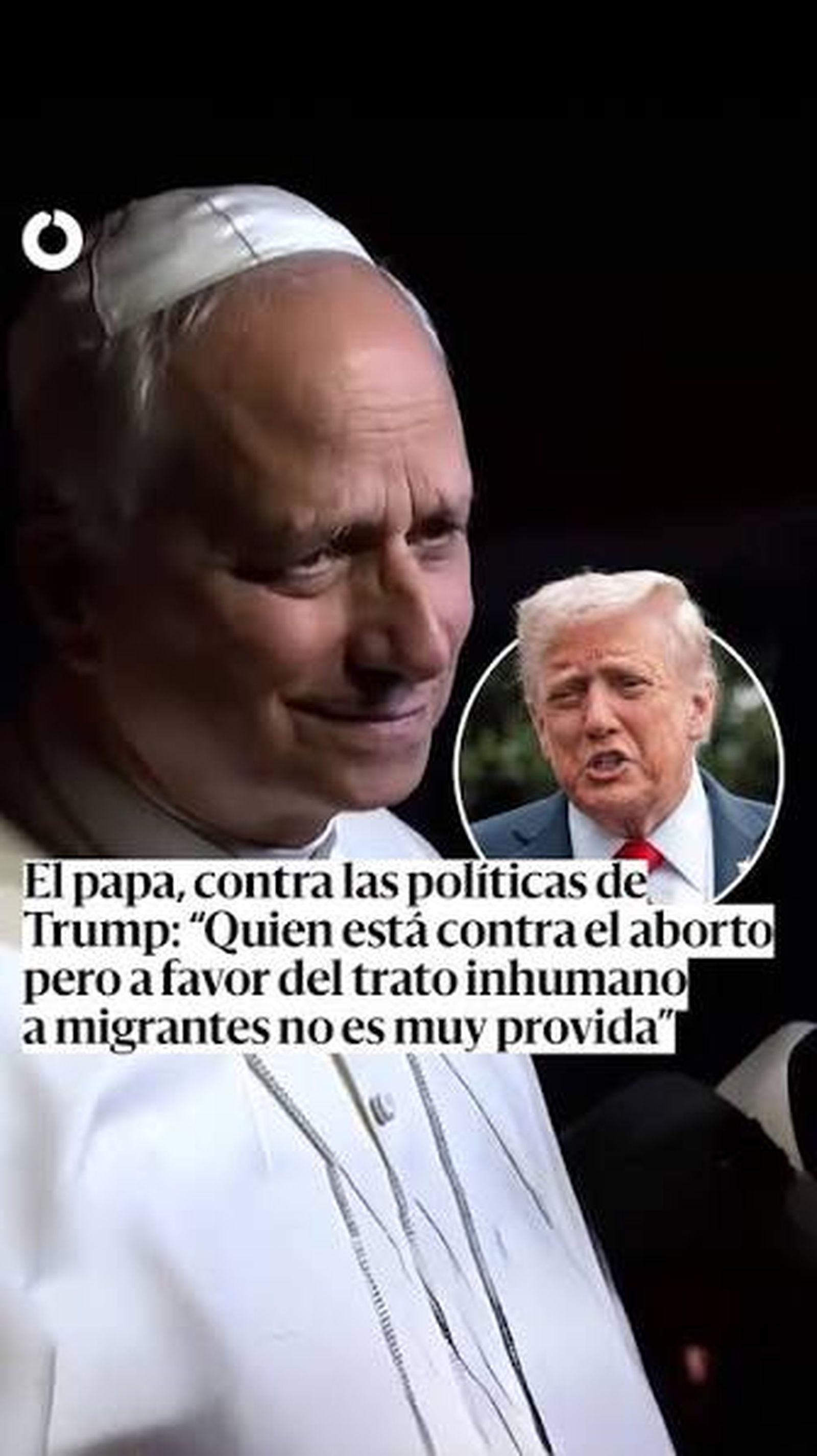 El Papa critica duramente a Donald Trump