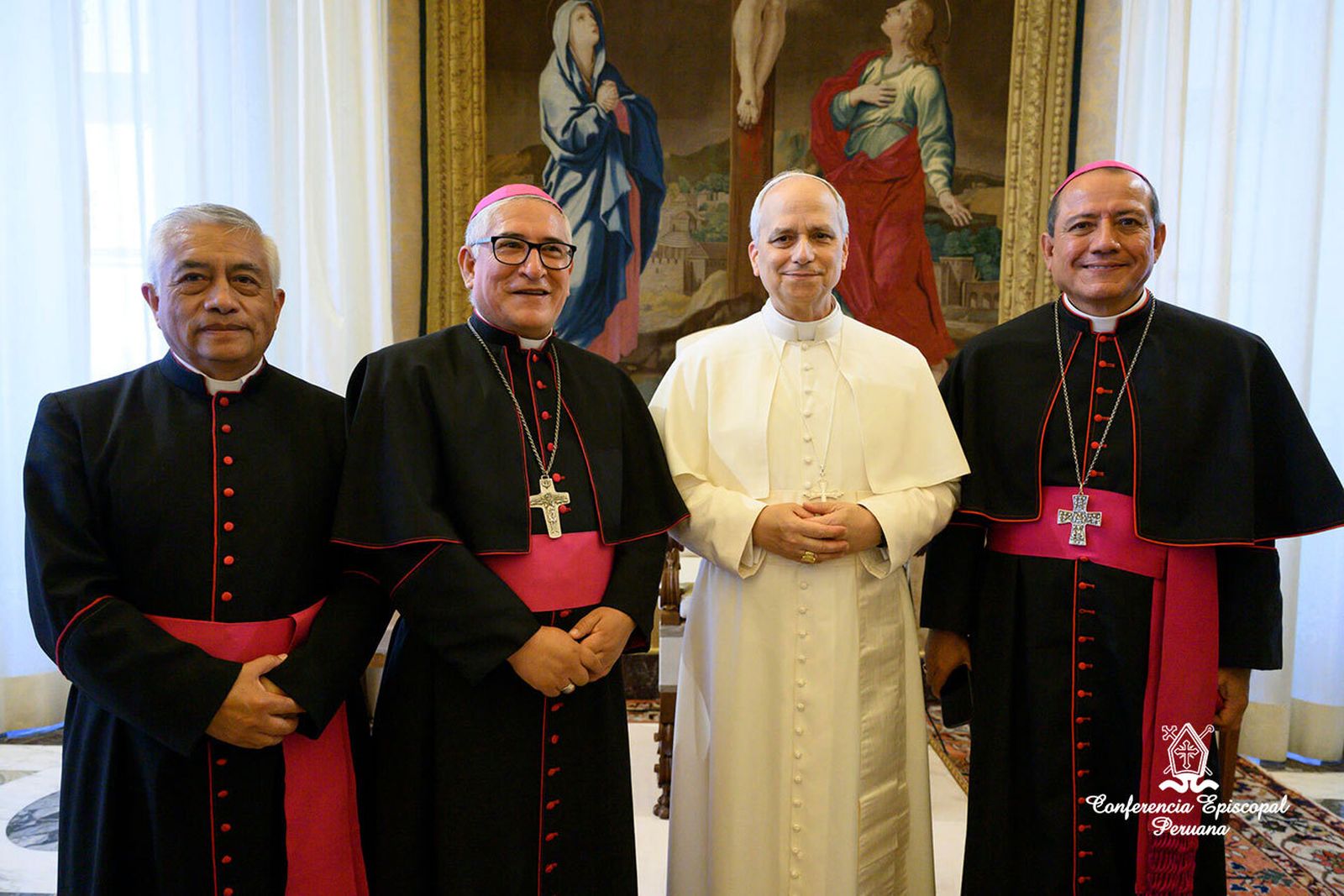 El Papa, con la cúpula del Episcopado peruano
