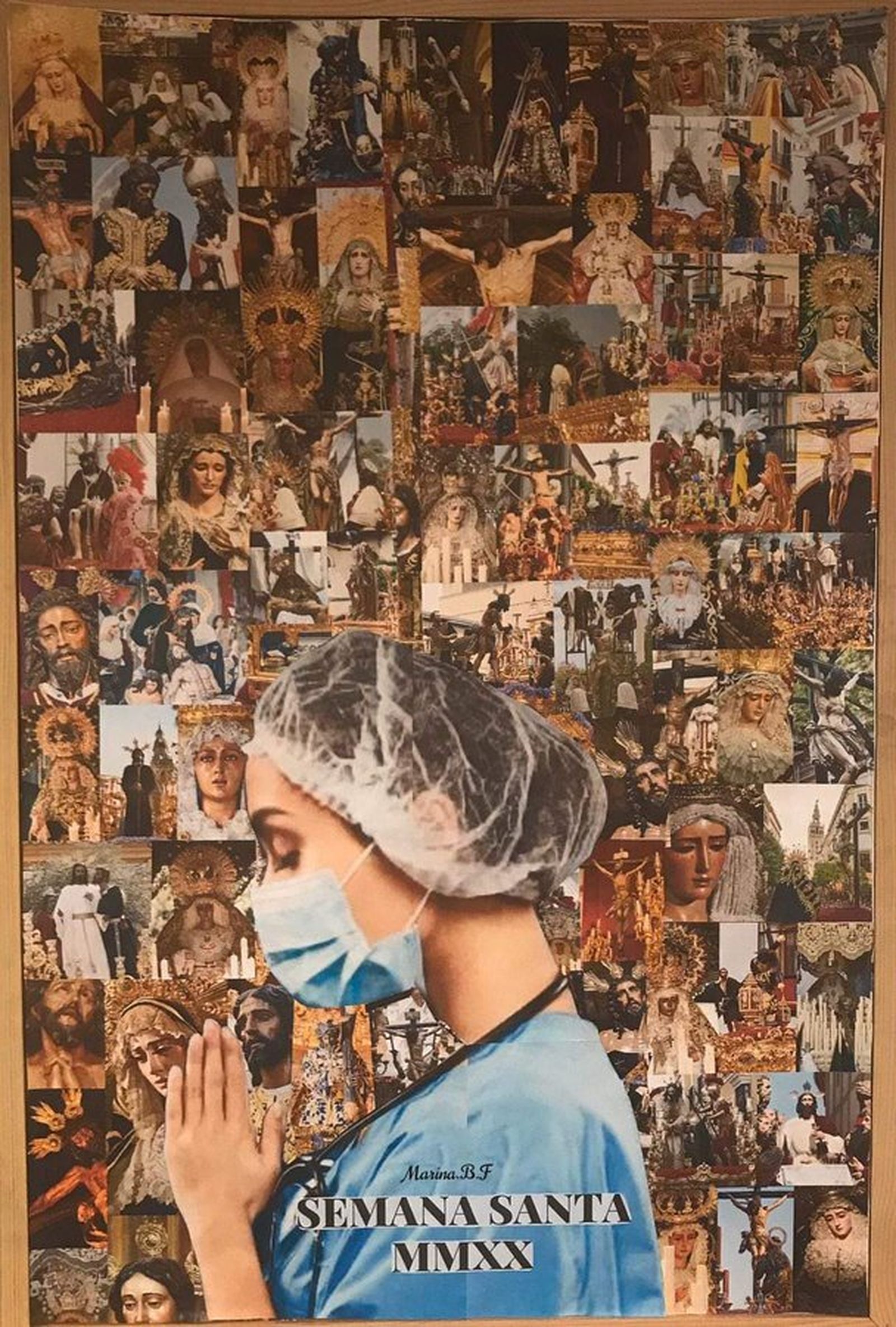 Espectacular imagen de la Semana Santa sevillana, con recuerdo especial a los sanitarios