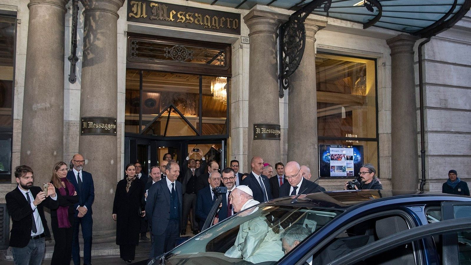 Visita del Papa, en 2018, a la redacción de 'Il Messaggero'