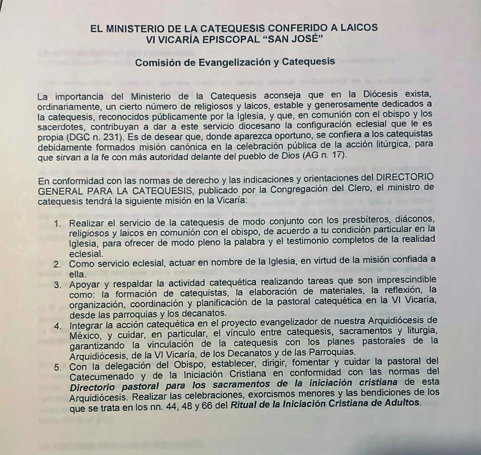 catequesis vi vcaria