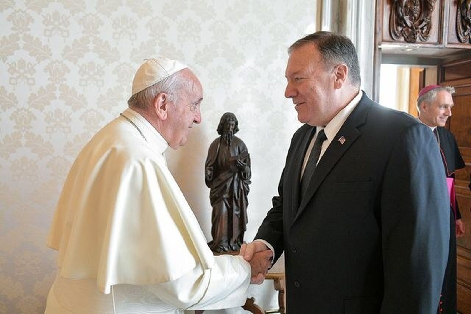 Mike Pompeo, con el Papa Francisco