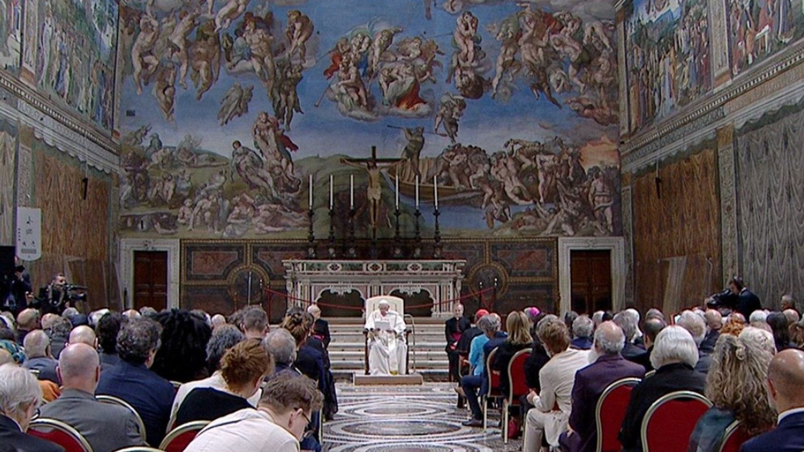 Encuentro de Francisco con los artistas en la Capilla Sixtina