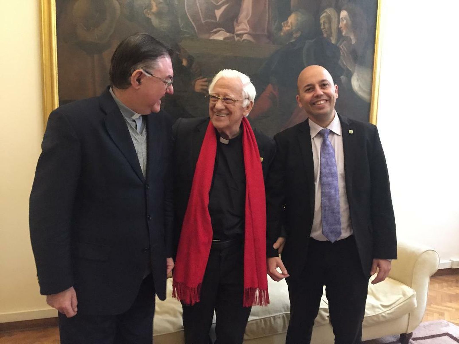 Mariano Sanz, padre Ángel y Segio Mella