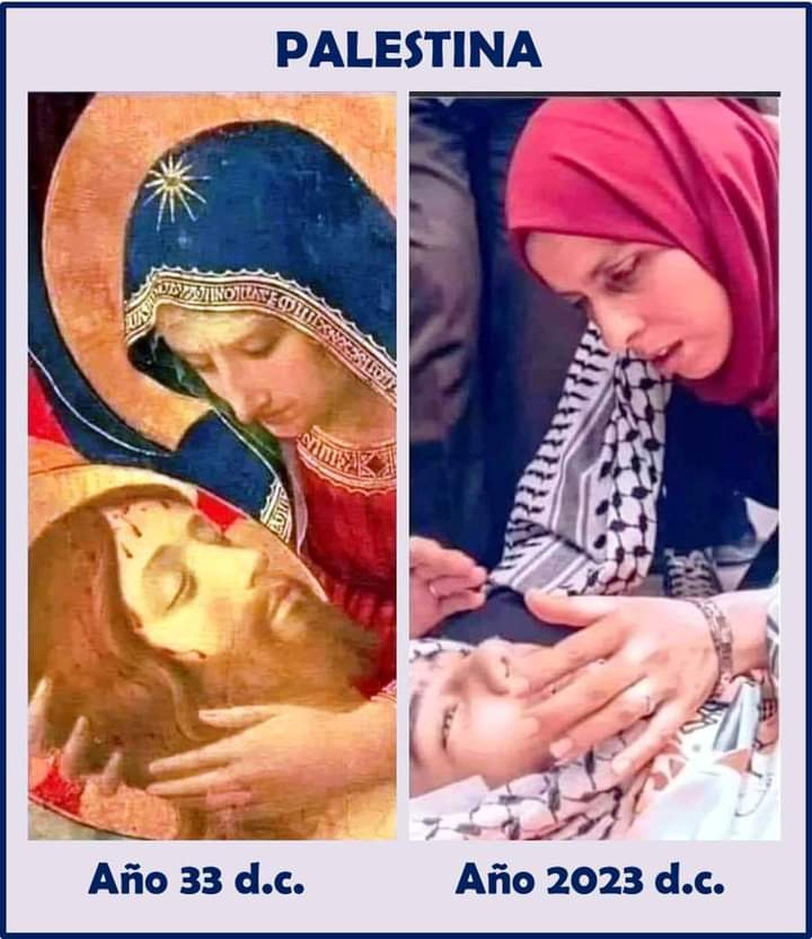 Madre con su hijo muerto