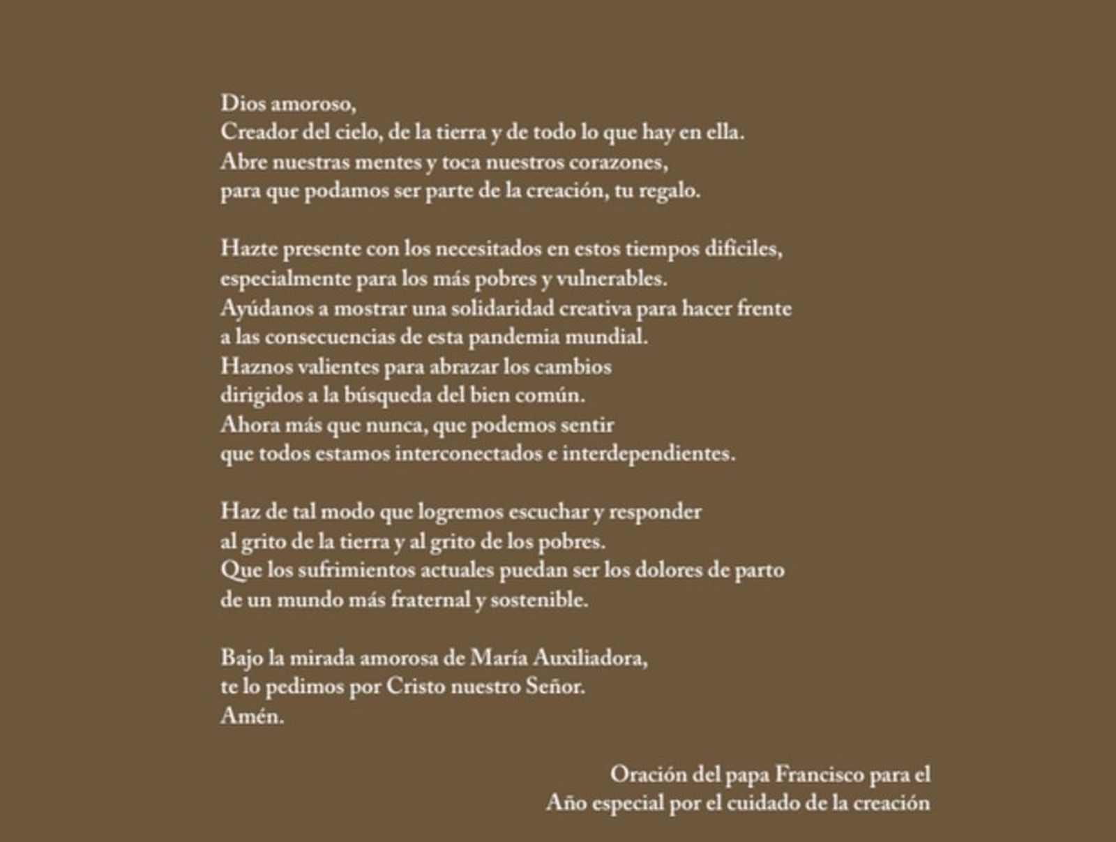 Oración Papa Francisco