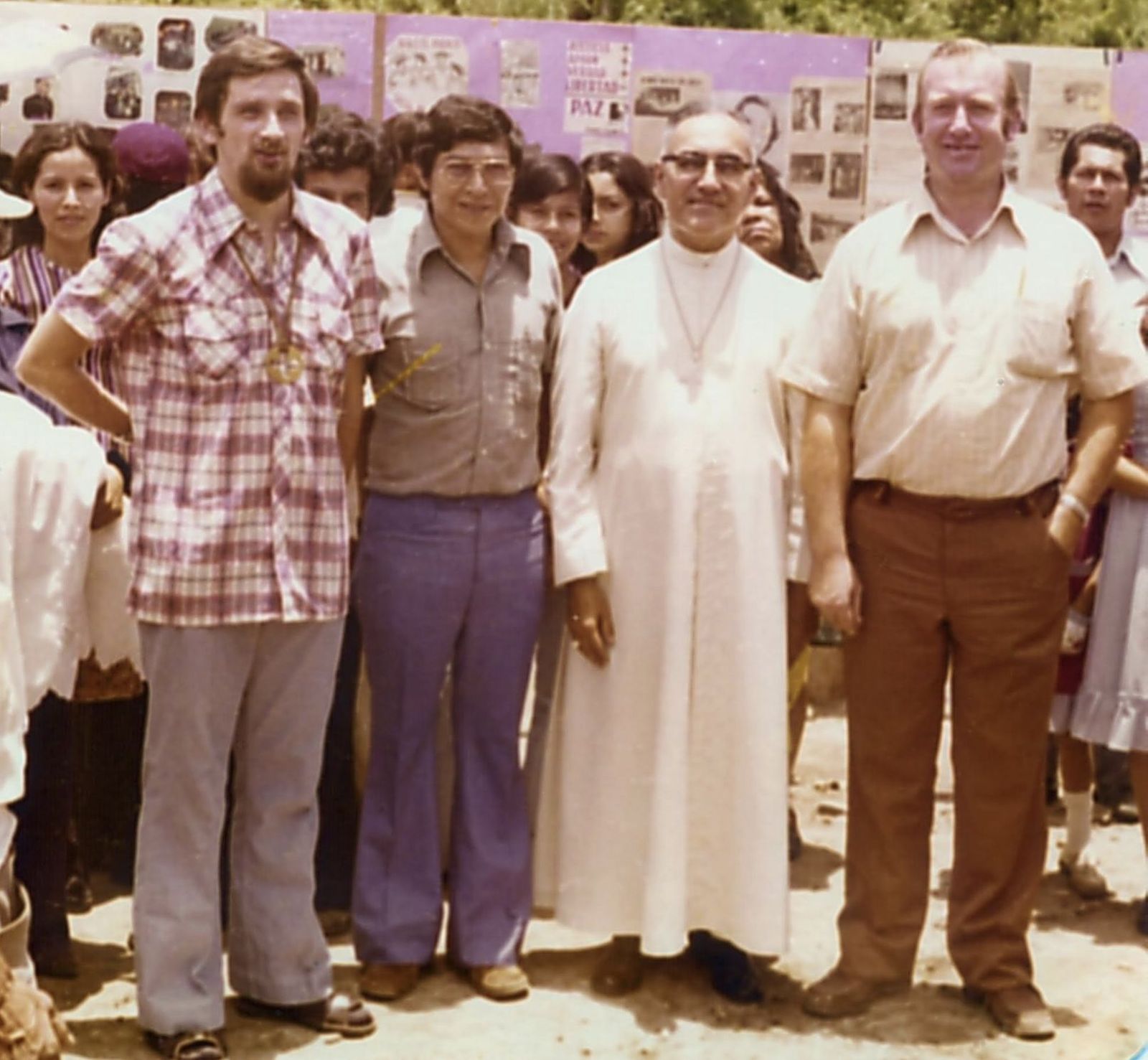 Ludo van de Velde, Octavio Ortíz, monseñor Romero y Rogelio Ponseele