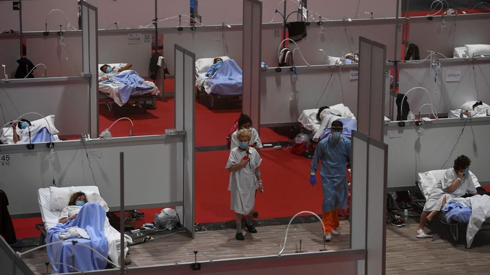 Pacientes en el Hospital montado en Ifema