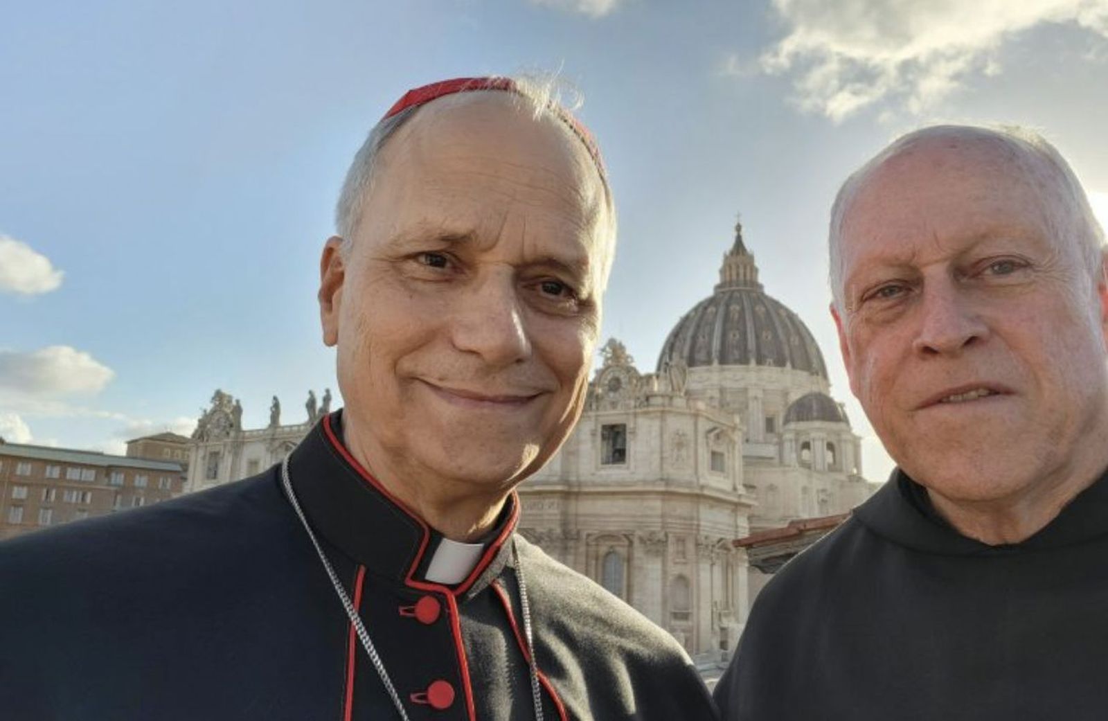 El entonces cardenal Prevost con el agustino Arthur Purcaro