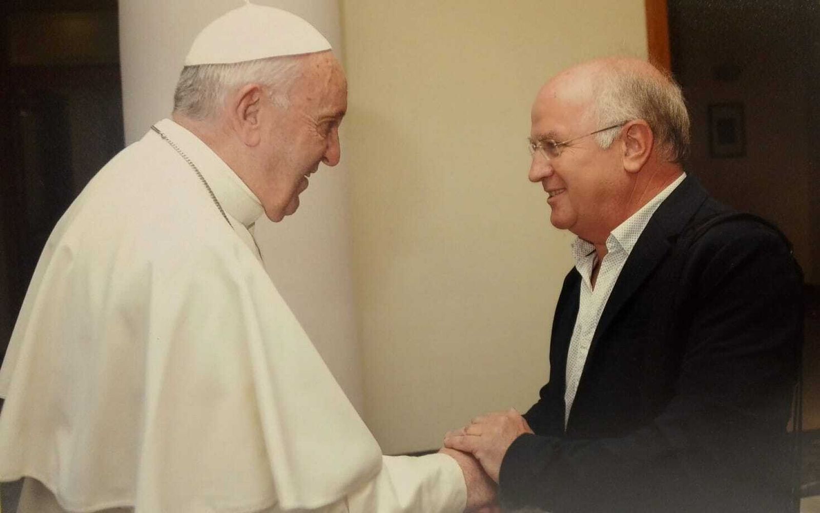 Faustino Catalina, con el Papa Francisco
