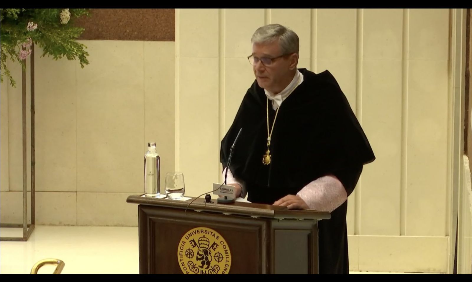 Antonio Allende en el acto de su toma de posesión como rector de Comillas