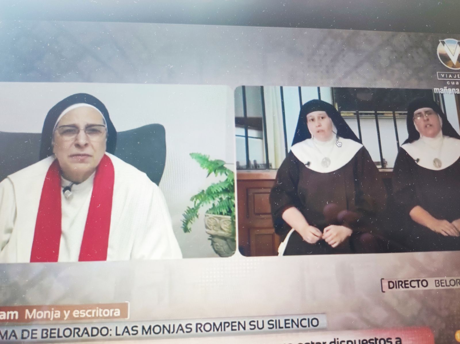 Sor Lucía y las exclarisas durante el programa