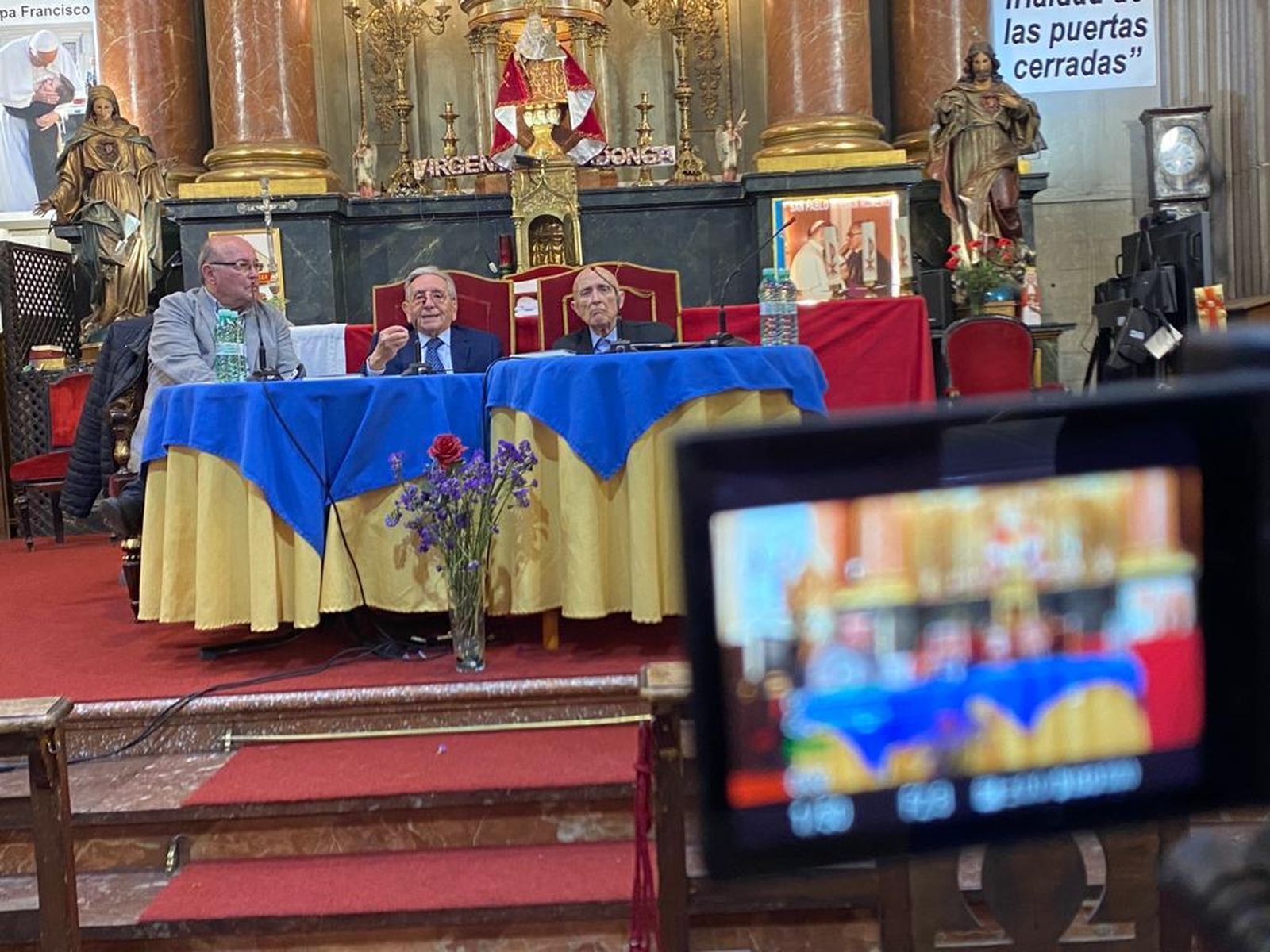 Vidal, Lamet y Castillo, durante la presentación de 'Declive de la religión y futuro del Evantelio'