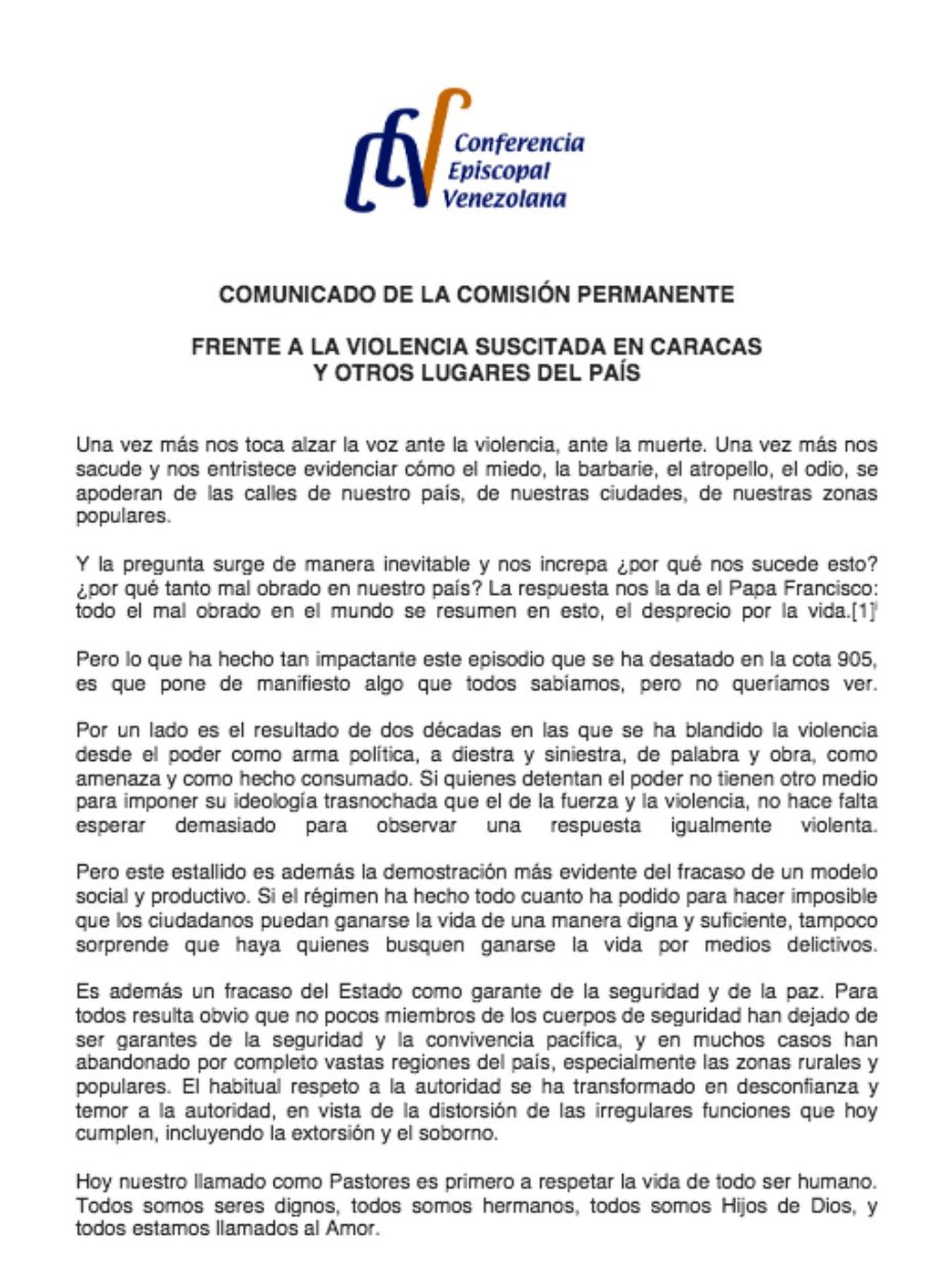 Comunicado CEV