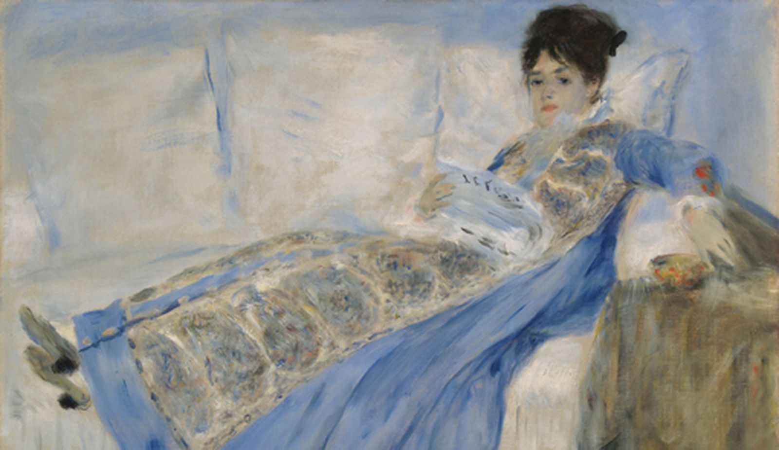 'Madame Monet leyendo', 1878, Renoir