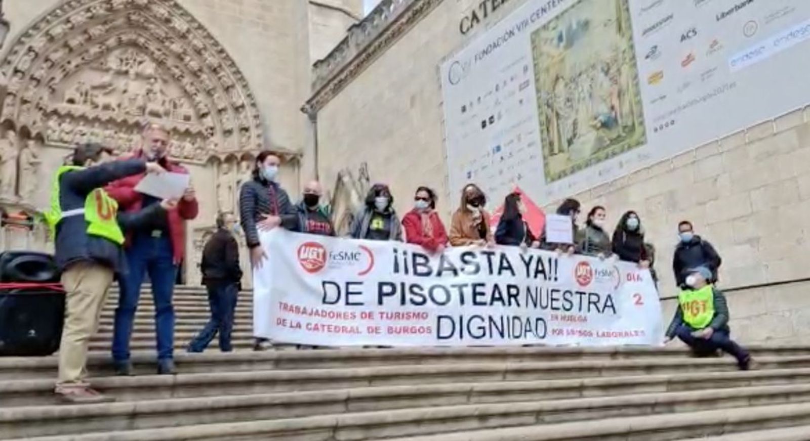 Los trabajadores de la catedral de Burgos, en huelga