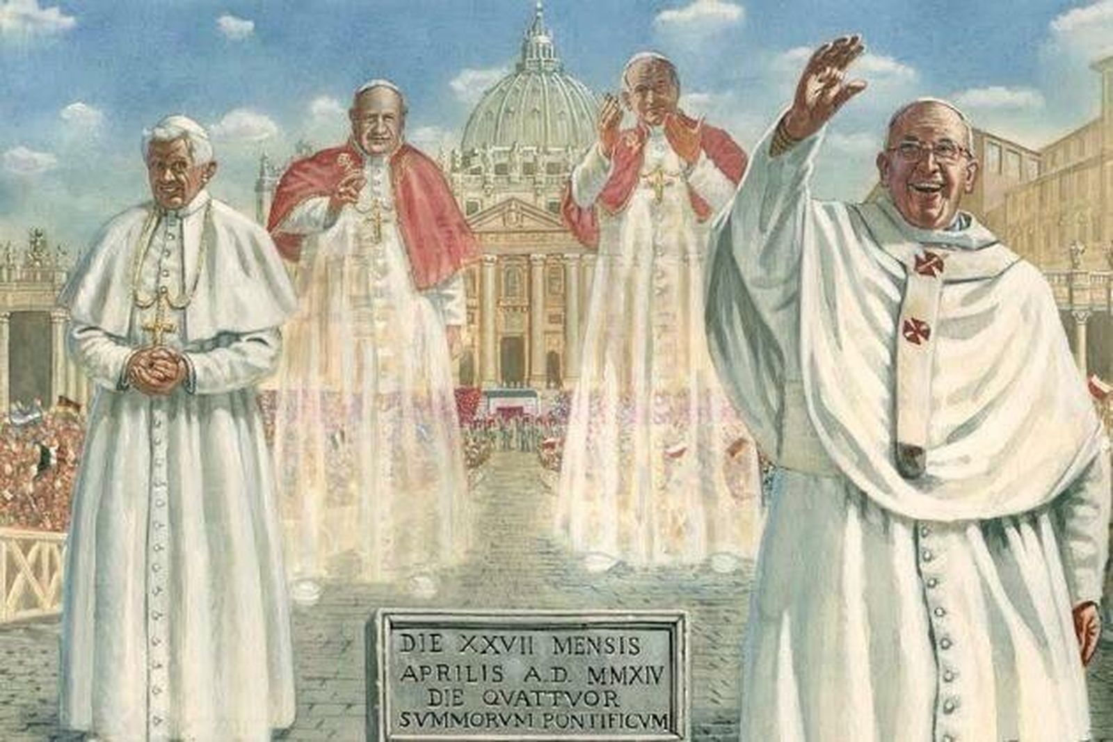 La canonización de los cuatro papas